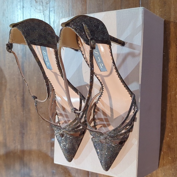 SJP Carrie heels in cartel metal fa leopard print size 39.5 - Picture 2 of 6